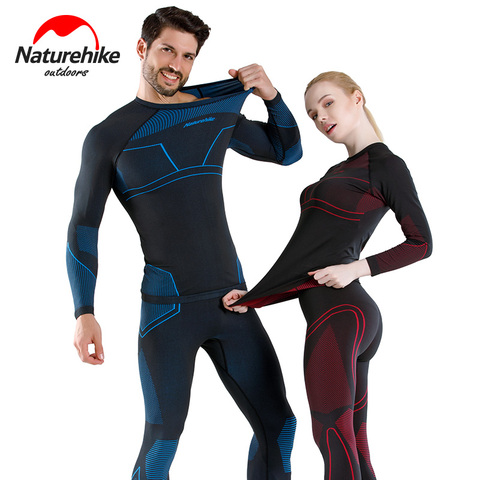 Trajes de ropa interior de secado rápido Naturehike para hombres y mujeres Función de esquí al aire libre que repele la ropa interior térmica ► Foto 1/6