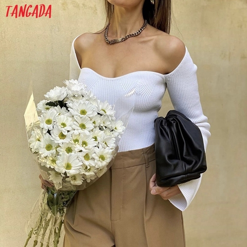 Tangada-suéter sexy ajustado para mujer, Jersey de punto con cuello cuadrado de Cachemira, Jersey SP03 de alta calidad, otoño 2022 ► Foto 1/5