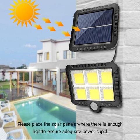 Luz de pared con Sensor de movimiento Solar COB 120LED, lámpara Solar impermeable para exteriores, lámpara de jardín, lámpara de calle, decoración de jardín, Dropshipping ► Foto 1/6