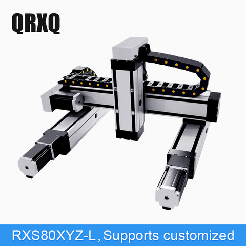 RXS80XYZ-L XYZ-husillo de bola CNC guía de módulo lineal, actuador deslizante de movimiento, brazo robótico Nema 24, juego con caña de pescar Z 100mm ► Foto 1/6