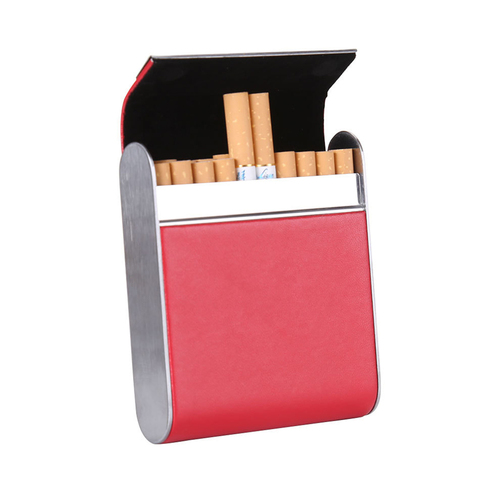 Caja para cigarrillos de acero inoxidable para mujer, estuche de cigarrillos, accesorios para fumar ► Foto 1/6