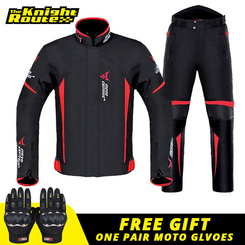 Conjunto de chaqueta y pantalones cortavientos de motociclista para hombre, traje para montar en moto con protección a prueba de viento, impermeable, para las 4 estaciones del año ► Foto 1/6