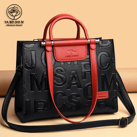 Bolso Retro de gran capacidad para mujer, bolsa de mano de cuero, de diseñador, gran marca de lujo, novedad de 2022 ► Foto 1/6