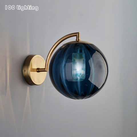 Lámpara LED de pared G9 para dormitorio, candelabro de pared de cristal colorido para mesita de noche, salón, baño, pared del pasillo, Metal dorado, nórdico, Loft, Deco ► Foto 1/1