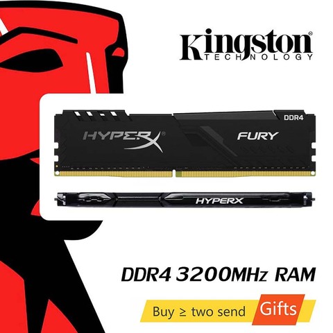 Kingston-memoria ram HyperX FURY DDR4 para juegos, memoria interna de escritorio para juegos, 2400MHz, 8gb, 2666MHz, 16g, 3200MHz, 32g ► Foto 1/6