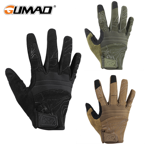 Guantes militares de tiro para hombre, manopla táctica de dedo completo, luz de pantalla táctil, transpirable, para ciclismo, Airsoft, Paintball, 2022 ► Foto 1/6