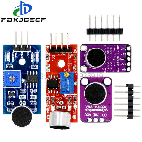 Módulo de sensor de sonido KY-037, sensor de control de sonido MAX4466 MAX9814, interruptor de detección de silbato, amplificador de micrófono para Arduino ► Foto 1/5