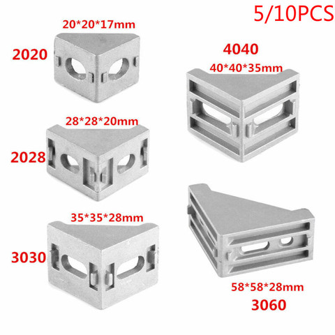 Sujetador de soporte de conector de montaje en ángulo de aluminio, 90 grados, serie 2022, código de esquina de perfil de aluminio industrial, 5/10 Uds. ► Foto 1/4