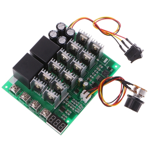 DC 10-55V 12V 24V 36V 48V 48V 55V 100A controlador de velocidad del Motor PWM HHO RC inversa interruptor de Control con pantalla LED ► Foto 1/6