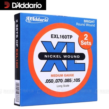 D'addario cuerdas de Bajo entorchado de níquel, escala larga, EXL160tp EXL170tp, 2 sets ► Foto 1/1