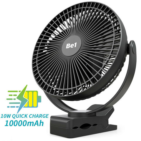 Ventilador portátil de 8 pulgadas con batería recargable de 10000mAh, dispositivo de ventilación con Clip para exteriores, tienda de campaña, Playa o coche ► Foto 1/6