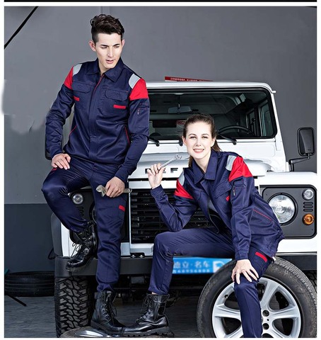 Ropa de soldadura para hombres y mujeres, traje de trabajo de manga larga, uniforme de trabajo, taller, mecánico ► Foto 1/6