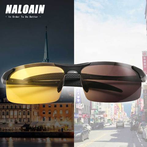 Gafas fotocrómicas de visión nocturna NALOAIN gafas de sol polarizadas amarillas lentes UV400 gafas de conducción para conductores deportivos para hombres y mujeres ► Foto 1/6