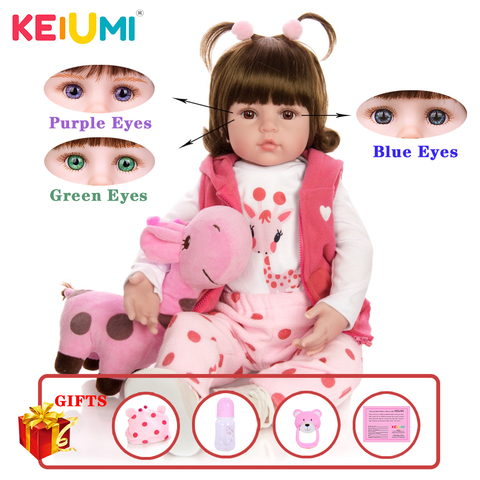 KEIUMI gran oferta muñeca de bebé Reborn juguete de cuerpo de peluche muñeca realista con jirafa niño cumpleaños regalos de navidad ► Foto 1/6