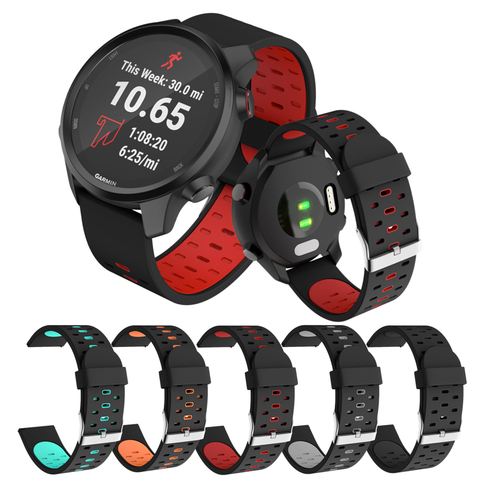 Correa de repuesto para reloj deportivo Garmin Forerunner 245 245M 645 Vivoactive 3 Venu, correa de silicona para pulsera inteligente, 20mm ► Foto 1/6