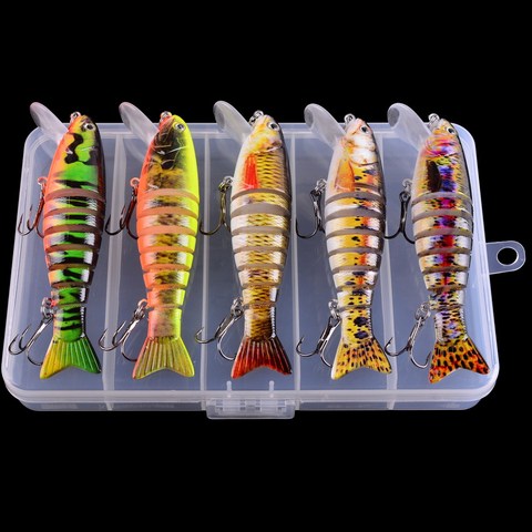 5 unid/caja 11cm 17g Swimbait Wobblers Lucio Señuelos de Pesca secciones artificiales Multi articuladas cebo duro herramientas de pesca de carpa ► Foto 1/6