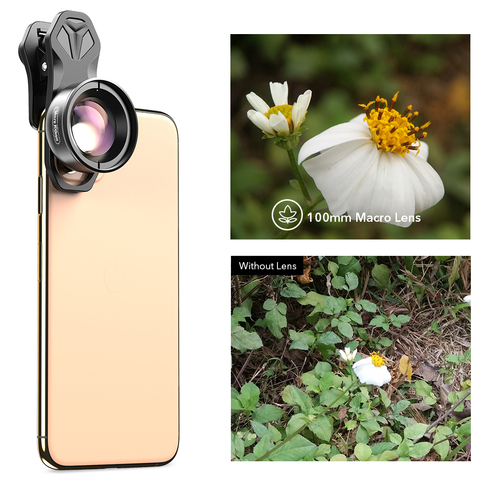 APEXEL-lente de cámara para teléfono inteligente Macro de 100mm, lente óptica HD 10x, videocámara móvil para iPhone x, xs, todos los teléfonos inteligentes Samsung ► Foto 1/6