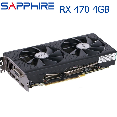 SAPPHIRE-tarjeta gráfica RX 470, tarjeta de vídeo de 4GB, 256Bit, GDDR5, para tarjetas AMD Serie RX 400, interfaz de DVI-D DVI RX470, 2048SP, usado ► Foto 1/6