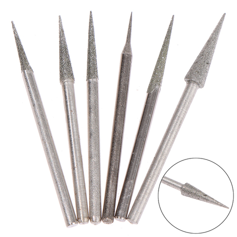 Puntas de aguja para pulir, herramienta de grabado de rebabas, vástago D de 2,35mm, 1-4mm, 6 uds. ► Foto 1/6