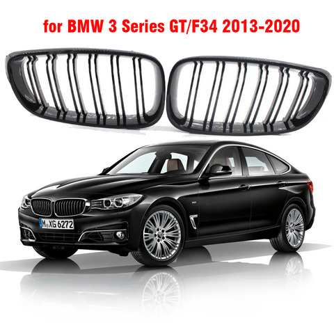 Rejilla delantera de riñón doble para BMW, accesorio de color negro con acabado brillante, doble línea, estilo M, modelos Serie 3, GT F34, años 2013 a 2022, 320i, 328i, 335i y XDrive ► Foto 1/5