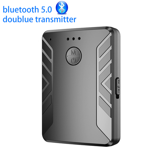 Bluetooth Transmisor Receptor de Audio inalámbrico AUX diente azul 5,0 Adaptador para PC TV coche música doble emisor Receptor Adaptador ► Foto 1/6