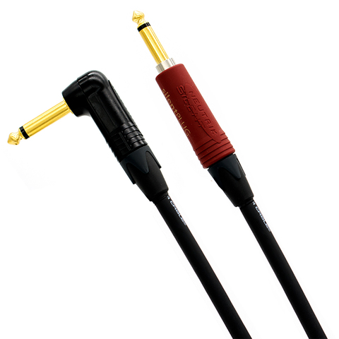 PUROVOZ-Cable de instrumento para guitarra eléctrica, Mogami hecho a mano, 2524, 6,35mm (1/4 pulgadas), para teclado de bajo, enchufes angulares rectos/Derecho ► Foto 1/6