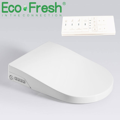 EcoFresh-asiento de inodoro inteligente en forma de U, tapa de inodoro eléctrico, luz nocturna inteligente, pulverizador de bidé, limpieza por calor, masaje en seco ► Foto 1/6