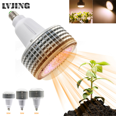 Luz LED de cultivo de espectro completo, 100W, 150W y 300W, fitoamplificador E27 COB para plantas, lámpara blanca cálida, tienda para cultivo de invernadero Vegs para interiores ► Foto 1/6