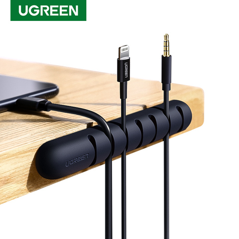 UGREEN-organizador de cables USB de silicona, Clips de gestión de cables flexibles para ratón, auriculares, soporte para cables ► Foto 1/6