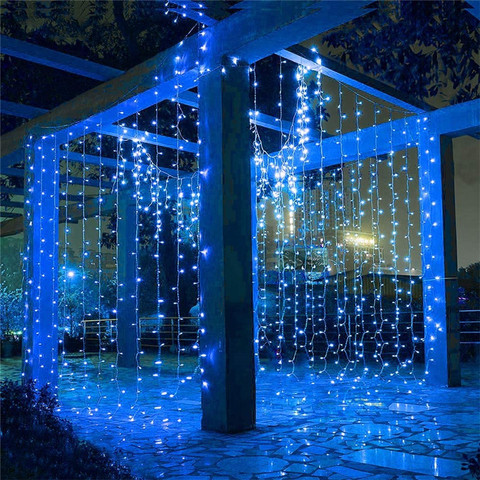 Guirnalda navideña de luces intermitentes para interiores y exteriores, cortina de luces LED de carámbanos, iluminación de vacaciones, decoración para el hogar y la boda, 3-12M ► Foto 1/6