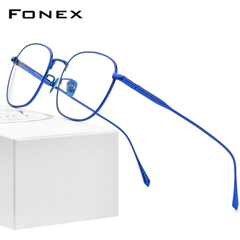 FONEX gafas de titanio de bastidor hombres Plaza gafas 2022 nueva Moda hombre óptico miopía marcos para anteojos de prescripción 8560 ► Foto 1/6