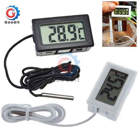 Mini termómetro Digital LCD para congelador, temperatura de-50 ~ 110 grados, para nevera, termómetro para interior y exterior, sonda de 1M ► Foto 1/6