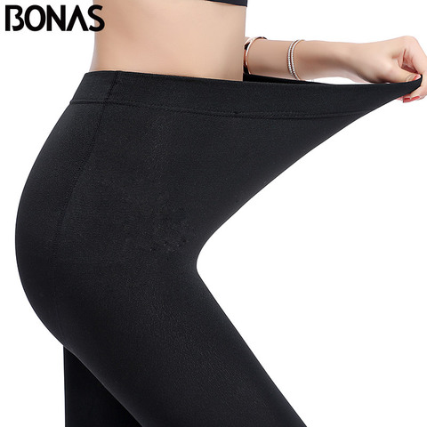 BONAS-mallas cálidas de terciopelo para mujer, leggings de invierno, elásticos, Sexy, para mantener el calor, de alta calidad ► Foto 1/6