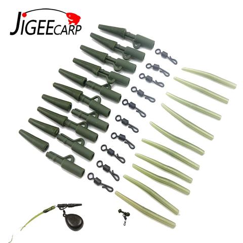 Jigeecarp accesorios de pesca de carpa rápido giratorio Anti-enredos mangas conectar plomo Clips para carpa plataforma grueso aparejos de pesca ► Foto 1/6