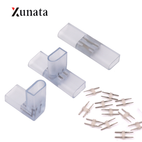 L forma de T Conector de esquina 2 pin conectores intermedios para 110V 220V 8x16MM neón de Color de luz de un solo/lado doble de luz de neón ► Foto 1/5