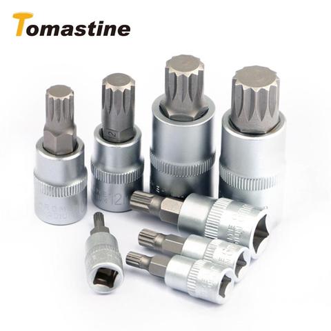 Conjunto de llaves inglesas Torx Bit Socekt, adaptador de brocas estriadas Allen de 1/4 