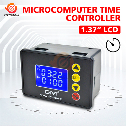 DC 12V 24V AC 110V 220V Ciclo Digital temporizador demora relé módulo con pantalla de doble LED controlador de tiempo temporizador relé interruptor ► Foto 1/6