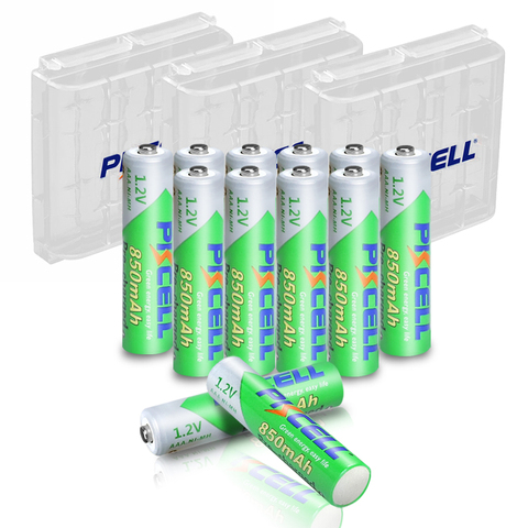 12 piezas PKCELL AAA de la batería de 1,2 V 850 mah Ni-MH baterías recargables AAA LSD 3A acumulador y 3 piezas AA /AAA batería de almacenamiento de titular ► Foto 1/5