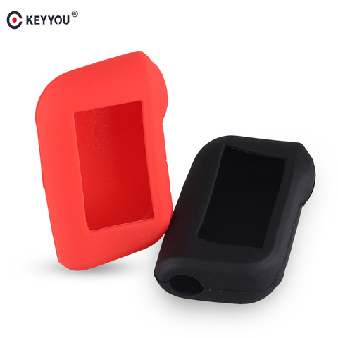 KEYYOU-funda de silicona para llavero A93, funda para mando a distancia con alarma de coche bidireccional, compatible con Starline A93, transmisor LCD A63 ► Foto 1/6