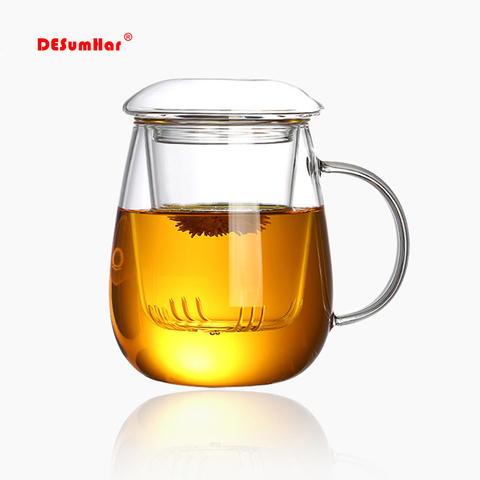 Taza de té de estilo chino con filtro de tapa, juego de tazas de café, té, cerveza, taza de oficina, vaso de bebida transparente, 550ml ► Foto 1/6