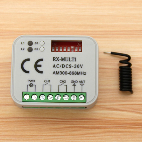 Universal AC DC 12-24V 2 canal Universal Multi controlador receptor RX de AC/DC9-30V 300-868MHz ► Foto 1/6