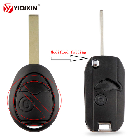 YIQIXIN-carcasa de llave remota modificada para coche, 2 botones, para BMW Mini Cooper R53 R50 S 75 Z3 Z4 X3 X5 e46 e39 e36 e34 ► Foto 1/6
