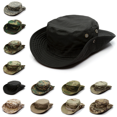 Gorra táctica de camuflaje, sombrero militar Boonie US Army Caps camuflaje para hombres, deportes al aire libre, gorra de sol, sombreros de pesca, senderismo, caza, 60CM ► Foto 1/6