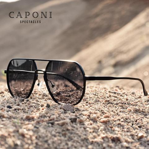 CAPONI-gafas de sol polarizadas fotocromáticas para hombre y mujer, lentes de sol polarizadas de estilo Retro a la moda, Anti UV, BS8692, 2022 ► Foto 1/6