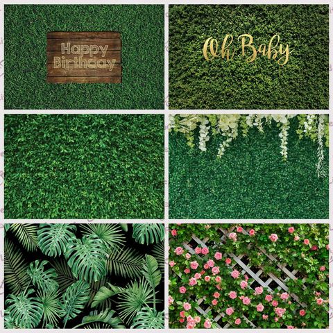 Yeele Grass-fondos de fotografía de vinilo con hojas verdes para fiesta de cumpleaños de recién nacido, escenario de jungla Tropical para verano ► Foto 1/6