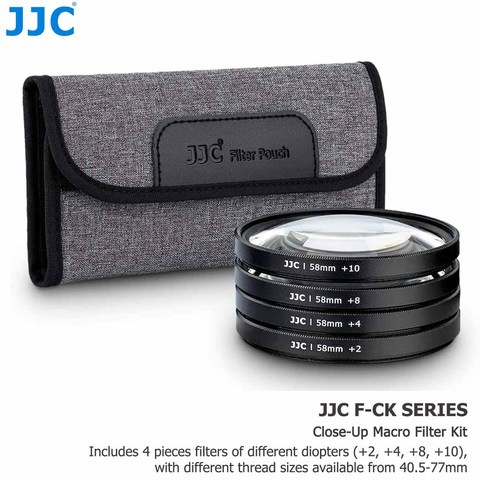 JJC-Kit de filtro Macro para primeros planos, 2 + 4 + 8 + 10, 40,5mm, 49mm, 52mm, 55mm, 58mm, 62mm, 67mm, 72mm, 77mm, con funda del filtro de la cámara ► Foto 1/6