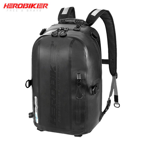 HEROBIKER bolso de la motocicleta bolso de viaje de la motocicleta bolsa de cubo de agua suave de PVC bolso de la motocicleta mochila del equipaje del paquete trasero de la motocicleta ► Foto 1/6