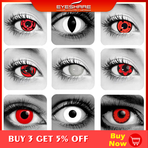 EYESHARE-lentes de contacto de colores, para Halloween, 1 par (2 uds), Color de ojos ► Foto 1/6