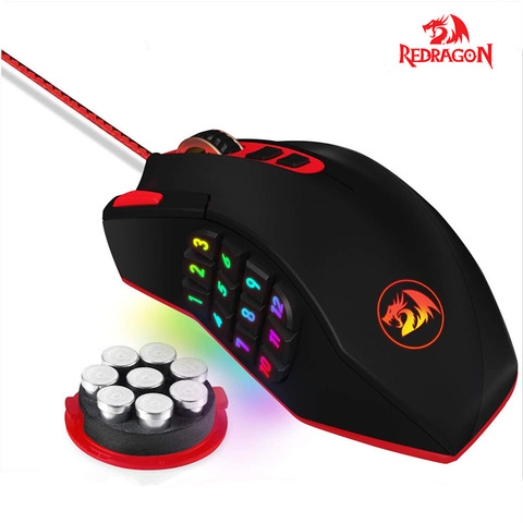 Ratón de juego de M901 Redragon MMO ratón LED RGB 24000 dpi de alta precisión láser ratón de juego de ordenador 18 programable botones del ratón ► Foto 1/6