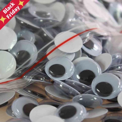 100 Uds DIY juguetes de plástico Googly Wiggly móvil negro Joggle ojos-muñecas adhesivas ojo para juguetes muñecas Googly ojos negros se ► Foto 1/6